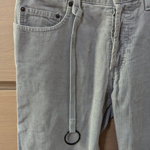 Ann Demeulemeester	Corduroy Gray Straight leg pants with key ring accessory - Picture 2 of 6